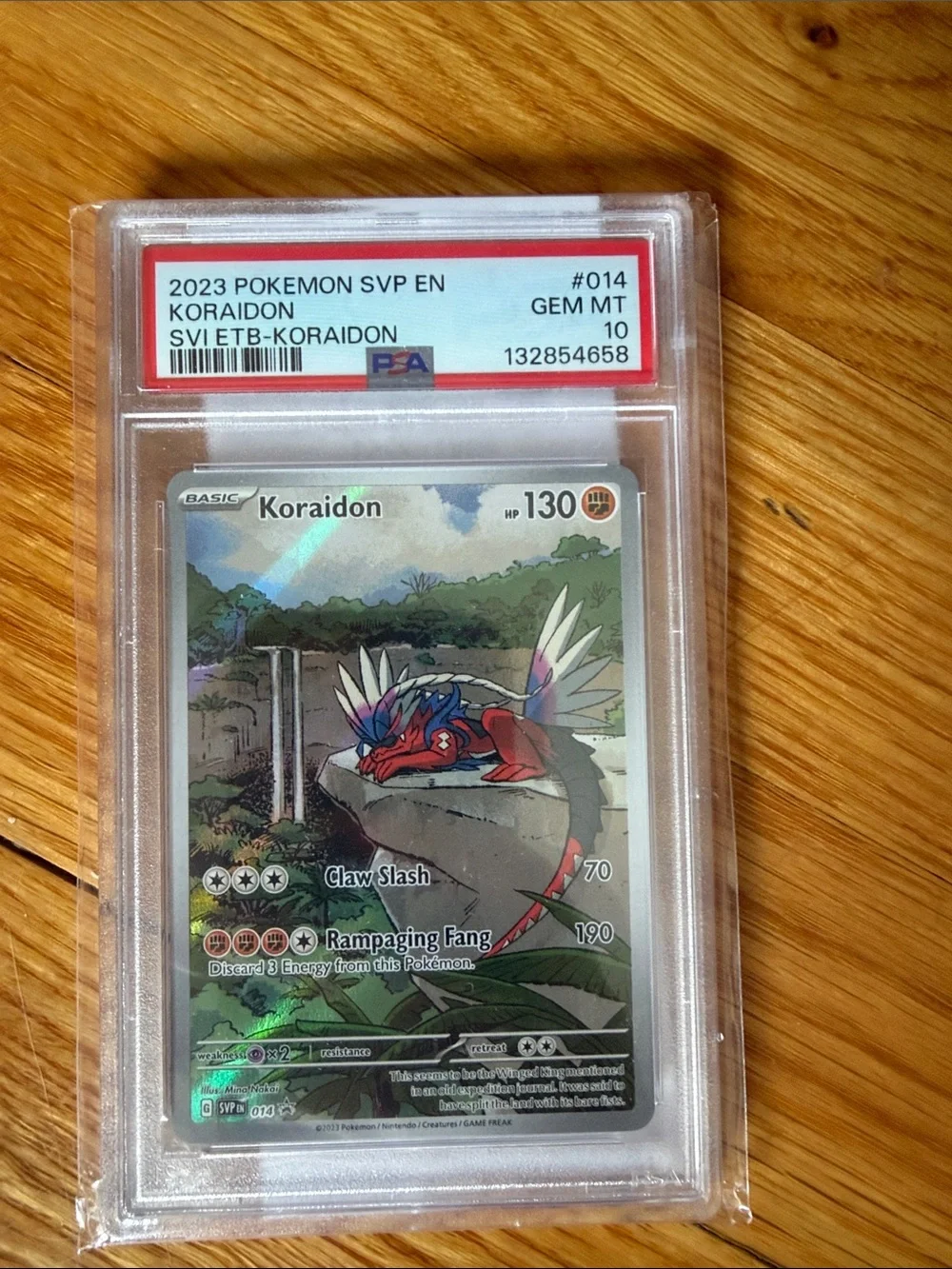 Pokemon Koraidon Full Art Holo Card - Red & Blue